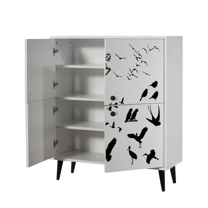 Hanah Home Multilüx Manyas Armario Multiusos Blanco y Negro Hanah Home Multilüx Manyas Armario Multiusos Blanco y Negro